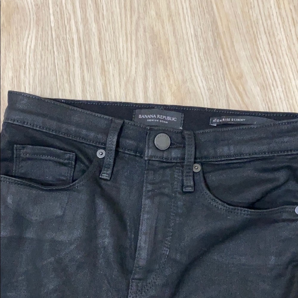 High Rise Black Coated Skinny - Picture 3 of 6